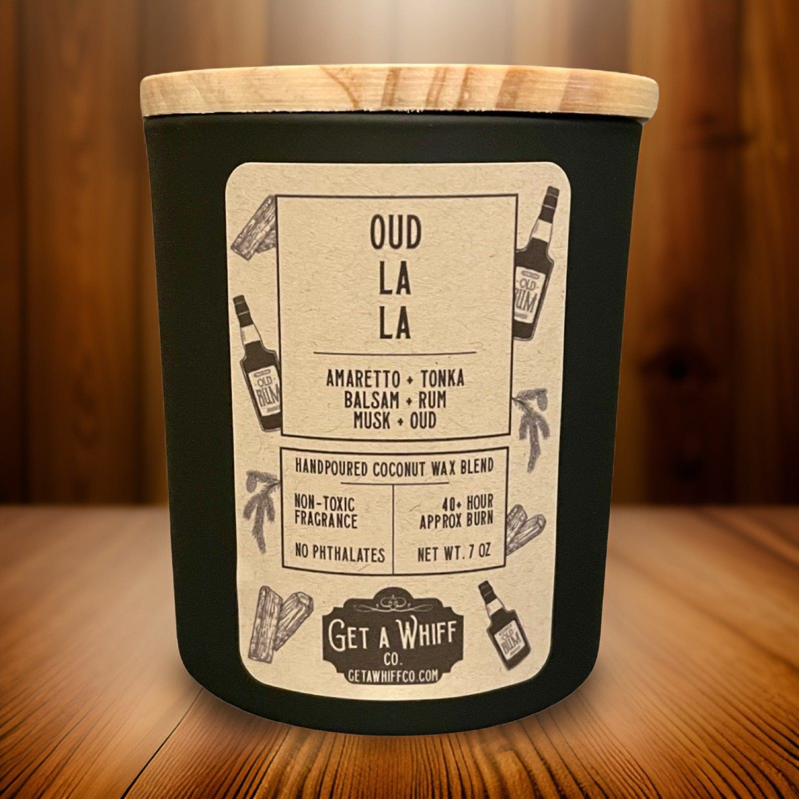Teakwood & Oud Crackling Wooden Wick Scented Candle Made With Coconut Wax (Oud La La)