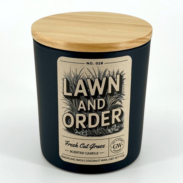 Scented candle labeled &