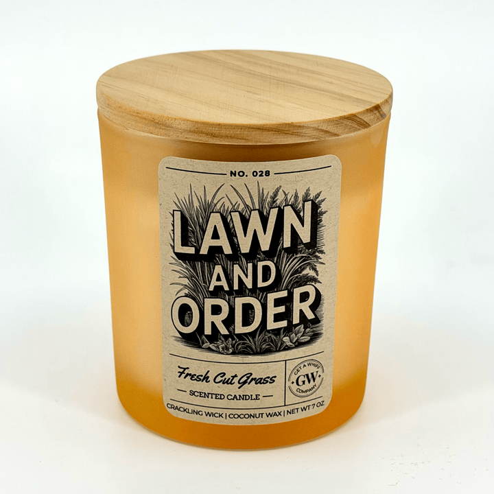 Scented candle labeled &