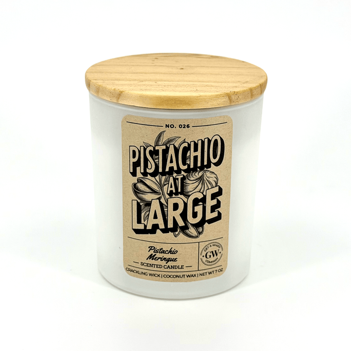 Candle jar with a wooden lid and &
