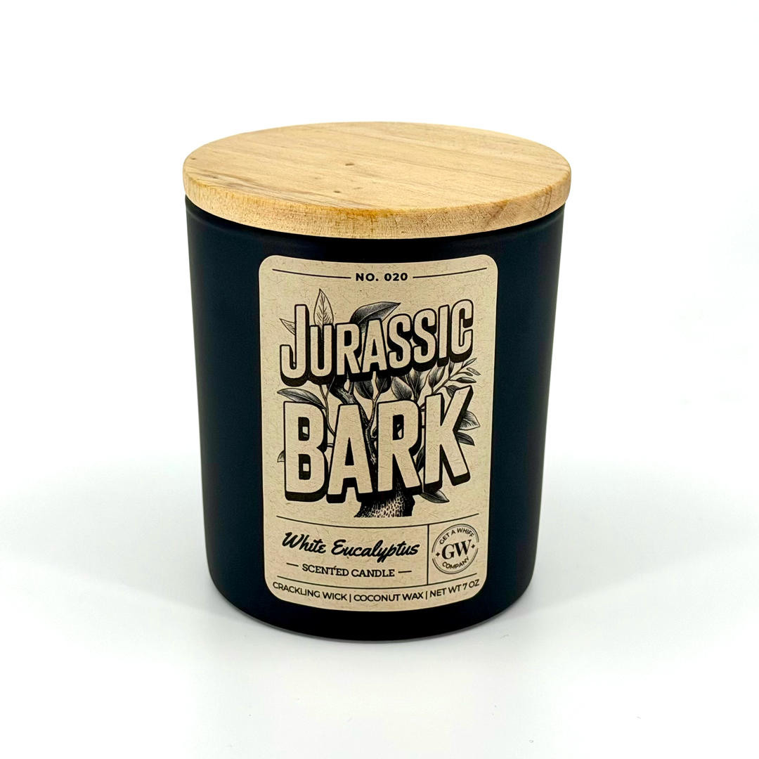 Candle with wooden lid labeled &