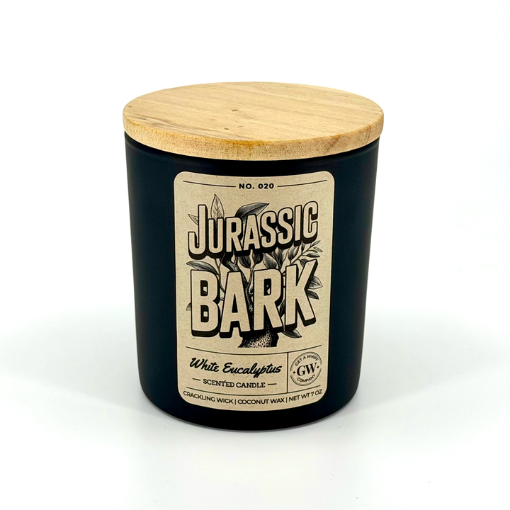 Candle with wooden lid labeled &