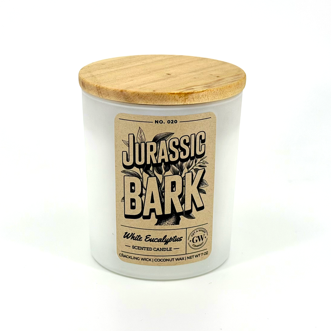 Candle with wooden lid labeled &