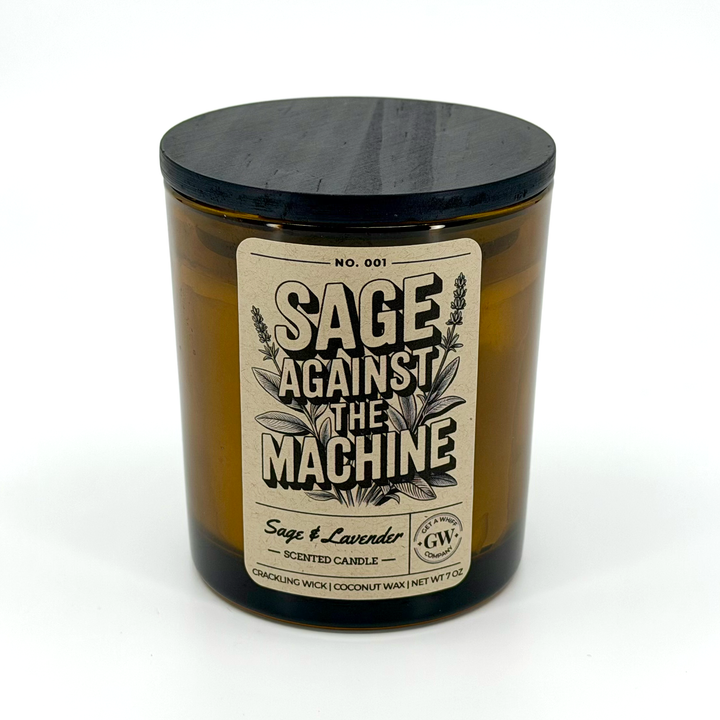 Scented candle labeled &