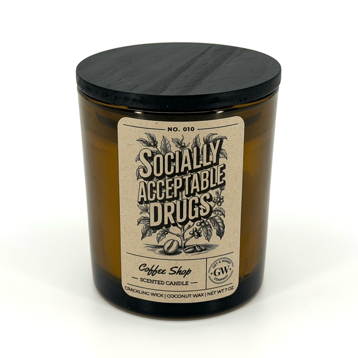 Scented candle labeled &