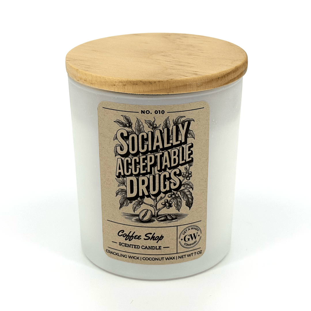 Candle jar with wooden lid and &