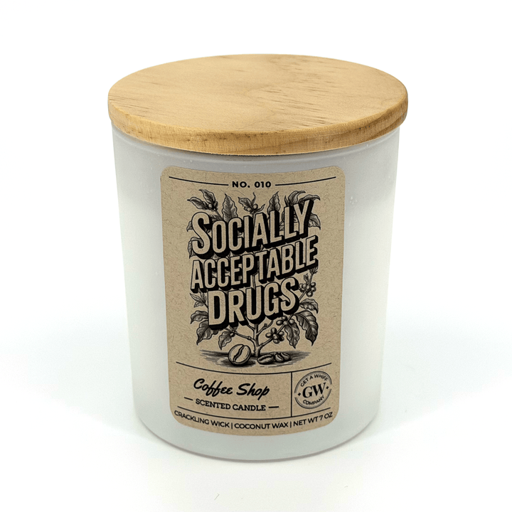Candle jar with wooden lid and &