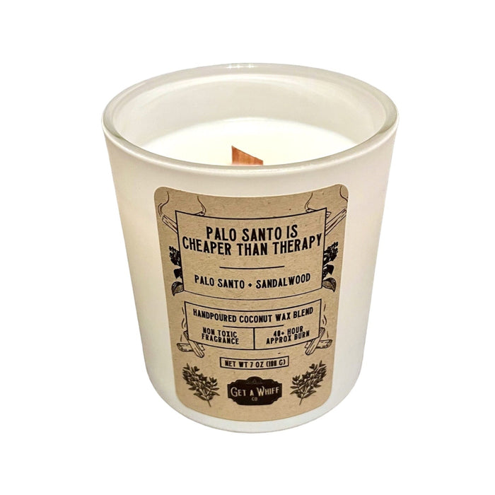 Palo Santo & Sandalwood (Palo Santo Is Cheaper Than Therapy) Matte Jar Candle