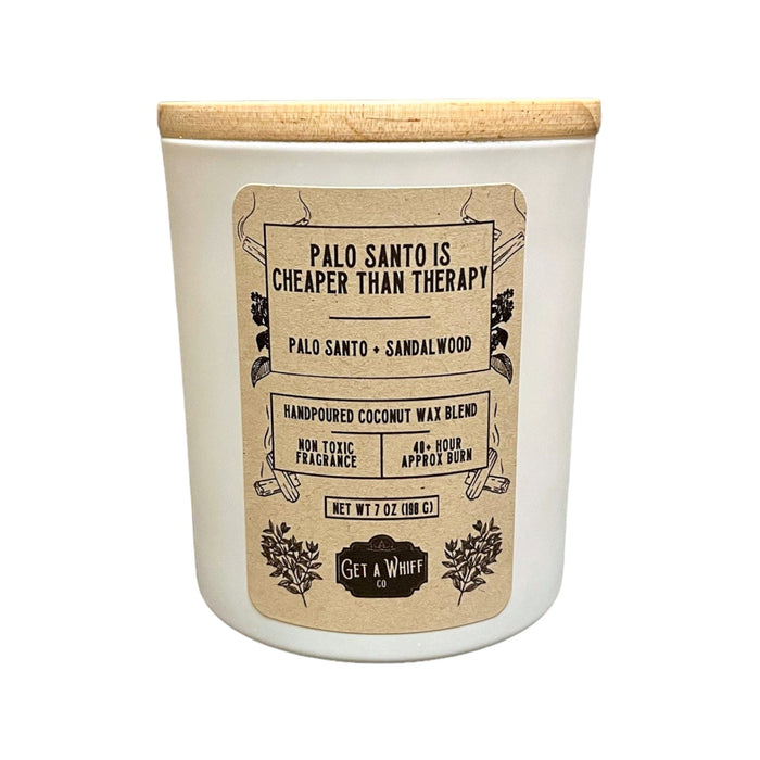 Palo Santo & Sandalwood (Palo Santo Is Cheaper Than Therapy) Matte Jar Candle