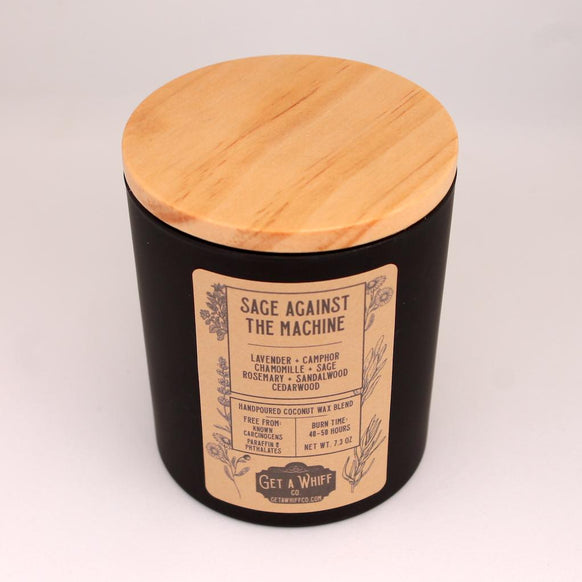 Sage & Lavender Crackling Wooden Wick Scented Candle Made With Coconut Wax (Sage Against the Machine)
