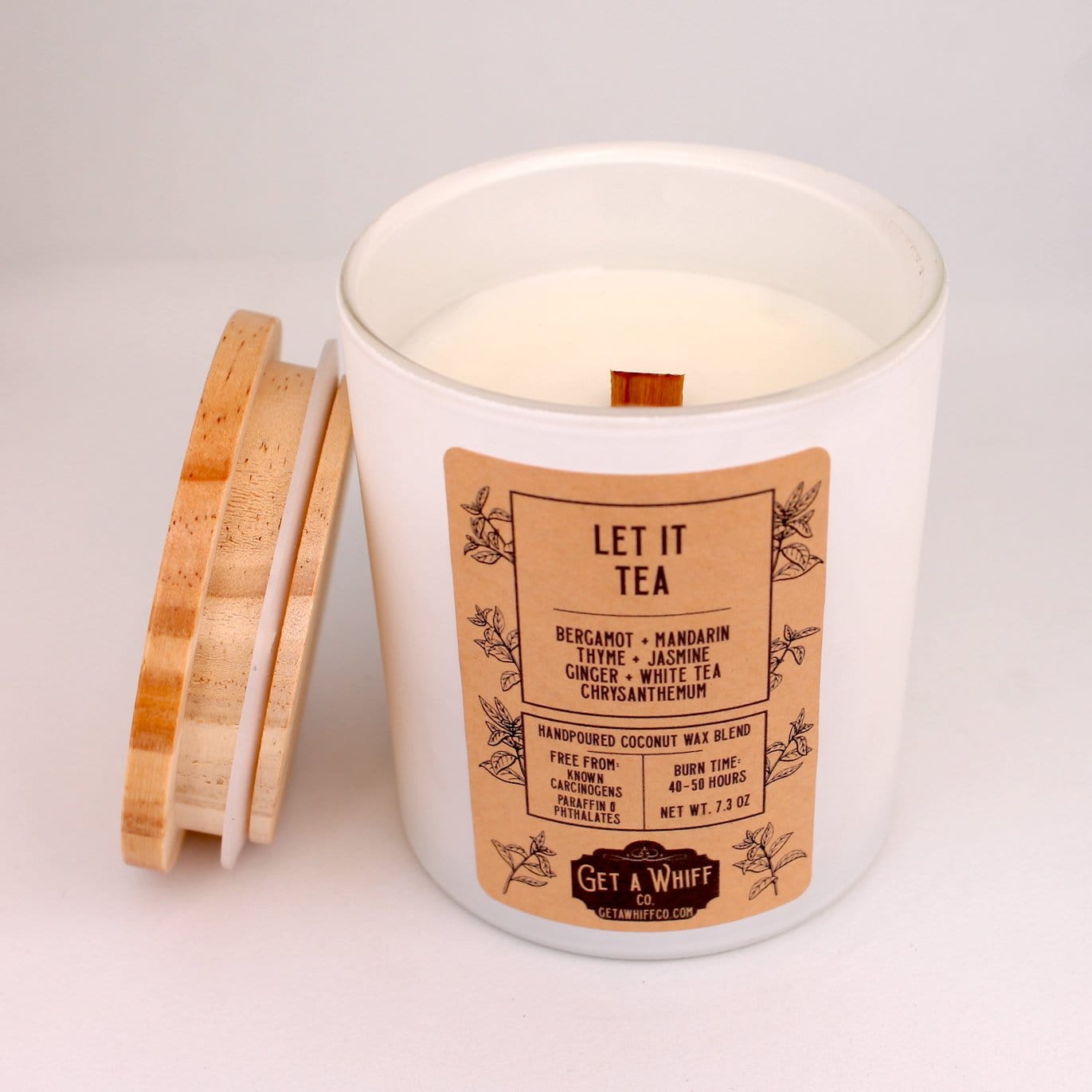 Citrus Tea Crackling Wooden Wick Scented Candle Made With Coconut Wax (Let It Tea)