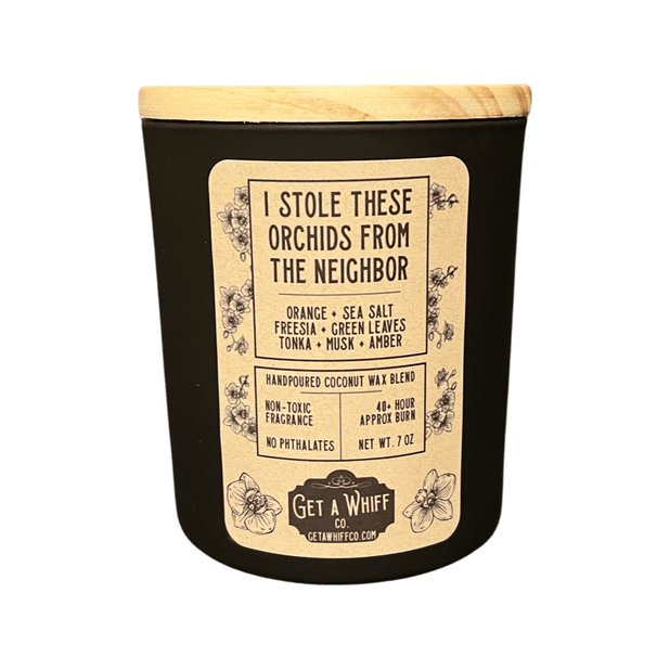 Sea Salt & Freesia Crackling Wooden Wick Scented Candle Made With Coconut Wax (I Stole These Orchids From The Neighbor)