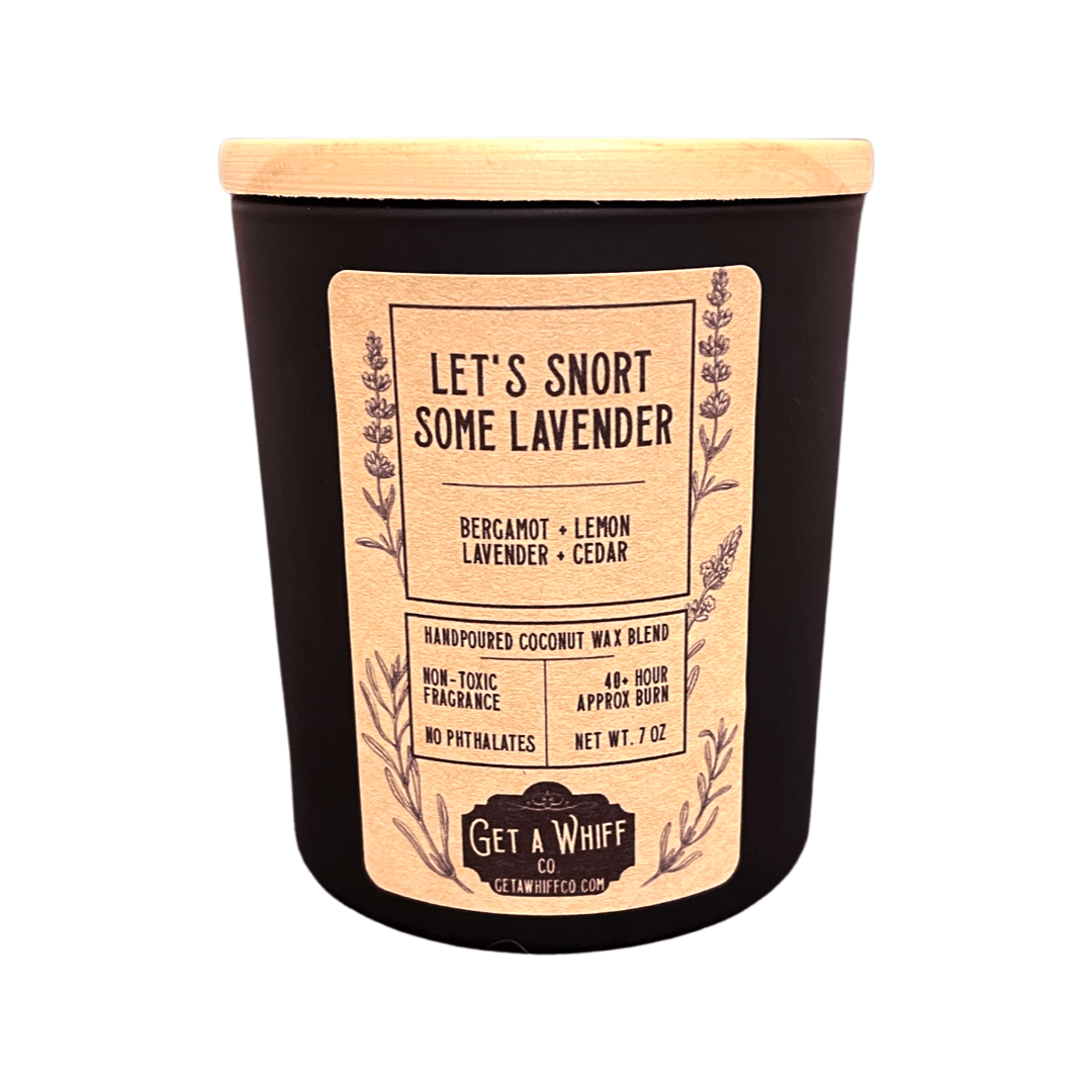 Citrus & Lavender Crackling Wooden Wick Scented Candle Made With Coconut Wax (Let's Snort Some Lavender)
