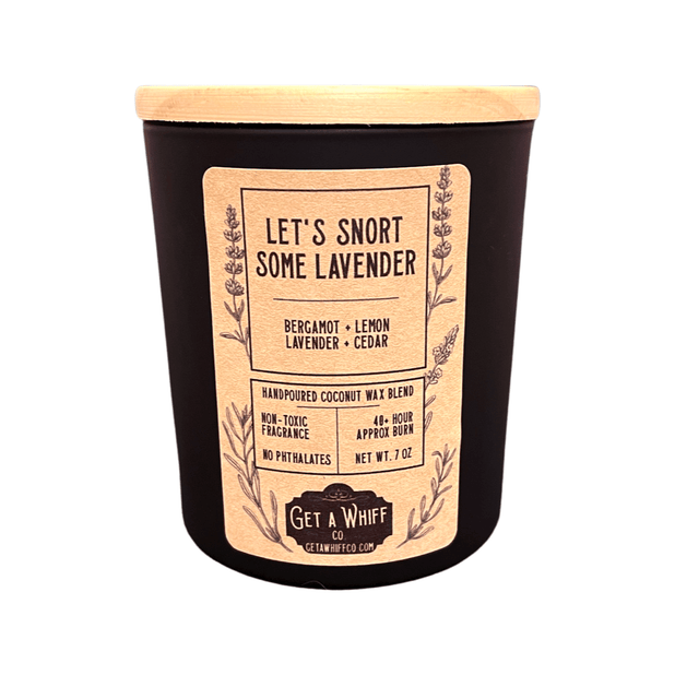 Citrus & Lavender Crackling Wooden Wick Scented Candle Made With Coconut Wax (Let's Snort Some Lavender)