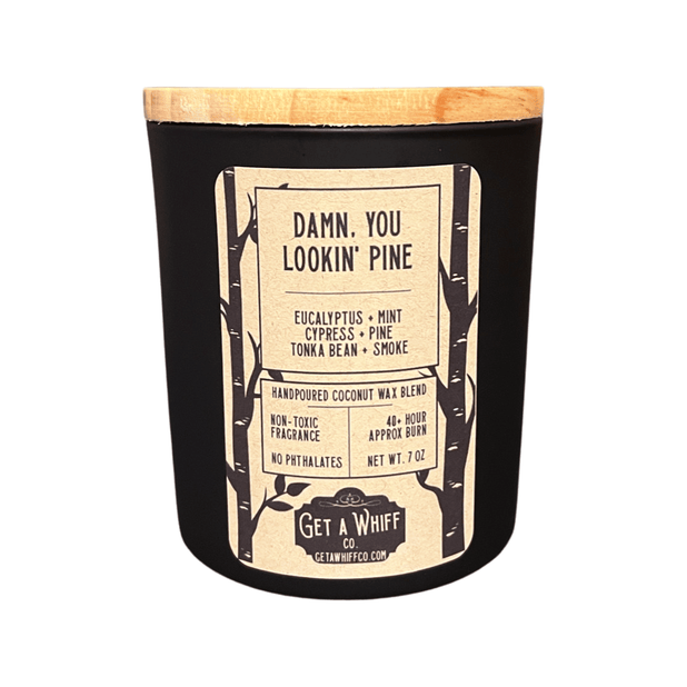Eucalyptus & Pine Crackling Wooden Wick Scented Candle Made With Coconut Wax (Damn, You Lookin' Pine)