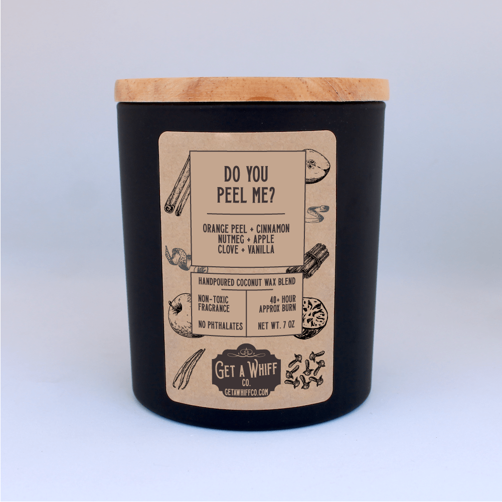 Apple & Cinnamon Crackling Wooden Wick Scented Candle Made With Coconut Wax (Do You Peel Me?)