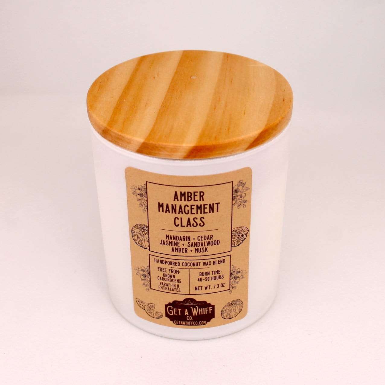 Amber & Cedar Crackling Wooden Wick Scented Candle Made With Coconut Wax (Amber Management Class)