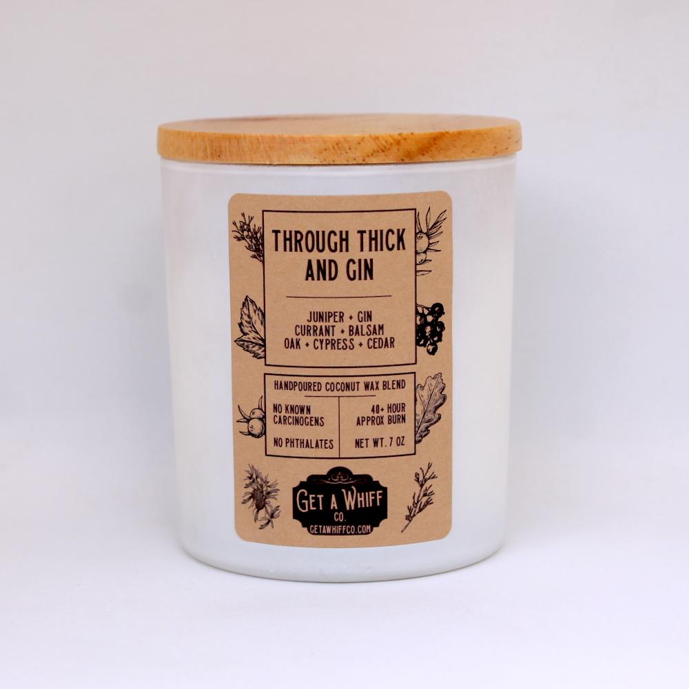Cedar & Cypress Crackling Wooden Wick Scented Candle Made With Coconut Wax (Through Thick & Gin)