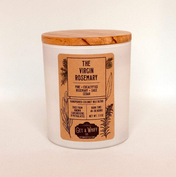 Rosemary & Sage Crackling Wooden Wick Scented Candle Made With Coconut Wax (The Virgin Rosemary)