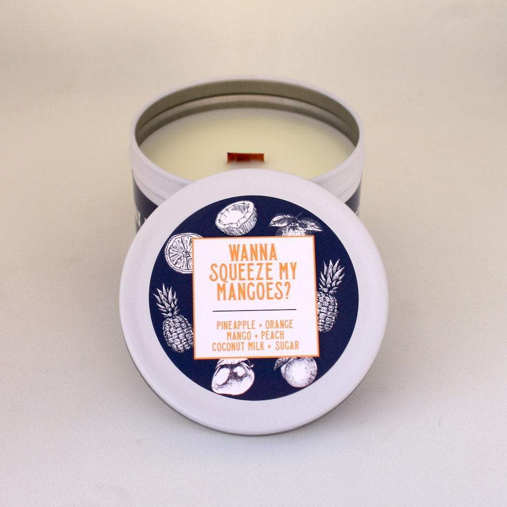 Coconut & Mango Tin Candle (Wanna Squeeze My Mangoes?)