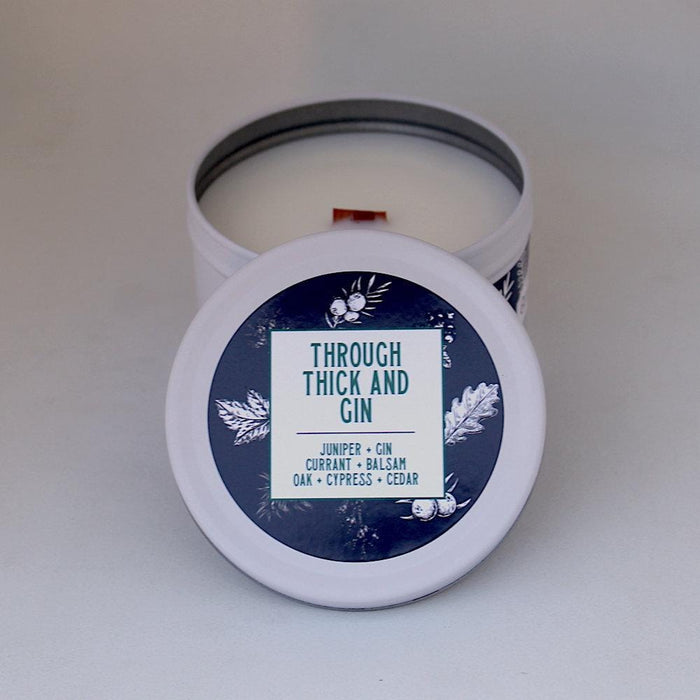 Cedar & Cypress Tin Candle (Through Thick & Gin)