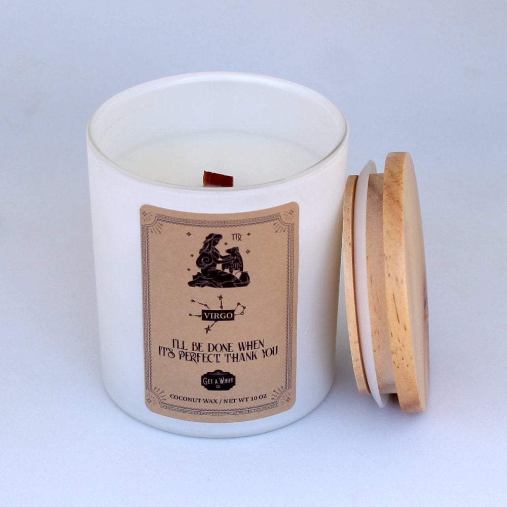 Virgo Zodiac Candle - I'll Be Done When It's Perfect, Thank You