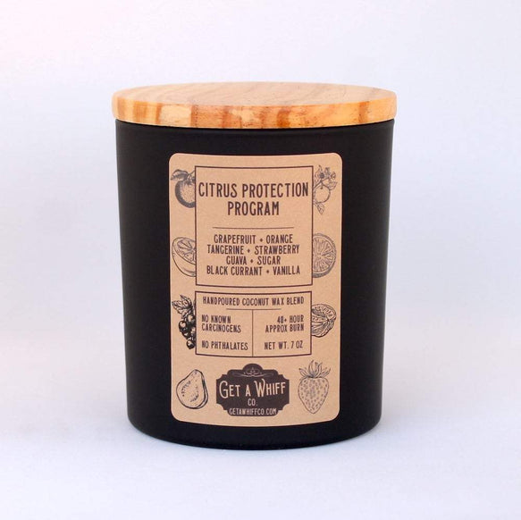 Sweet Orange Crackling Wooden Wick Scented Candle Made With Coconut Wax (Citrus Protection Program)